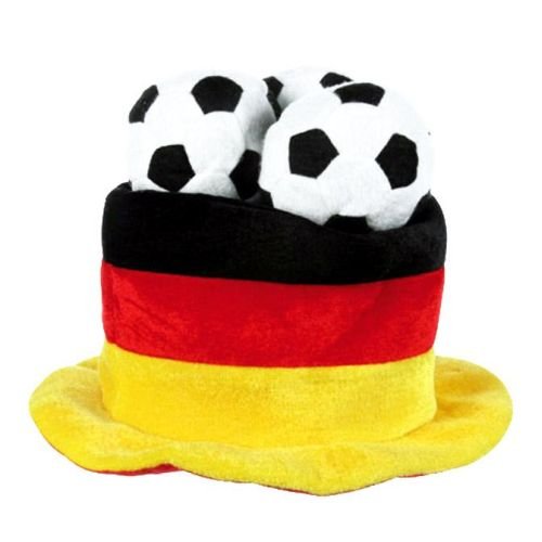 ***Fußballhut Deutschland, Zylinder mit Fußbällen***