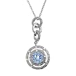 FOJO's Diamond in Sterling Silver Genuine Blue Topaz Circles Pendant (1/10 ct. tw.)