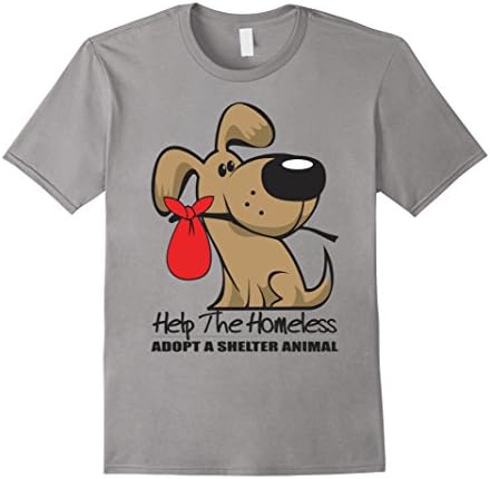 Men's Adopt A Shelter Animal Funny Gifts Dog Rescue Shirt  Large Slate