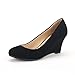 DREAM PAIRS WEDGY Women's Elegant Almond Toe Mid Heel Wedge Pumps Slip On Shoes