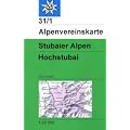 DAV Alpenvereinskarte 31/1 Stubaier Alpen Hochstubai mit Skirouten 1 : 25 000: Wegmarkierungen - Topographische Karte