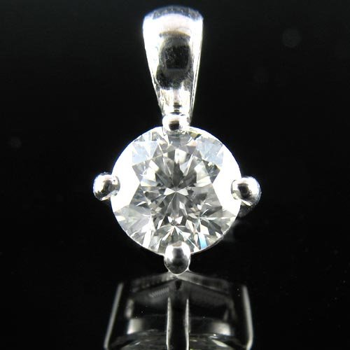 Platinum Round Brilliant 0.50ct Diamond Pendant- G / VS1