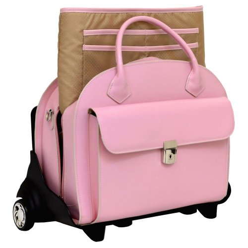 McKleinUSA GLEN ELLYN 94369 Pink Leather Detachable-Wheeled Women's Case McKleinUSA GLEN ELLYN 94369 Pink Leather Detachable-Wheeled Women's Case