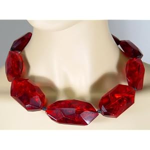 Monies US Ruby Gem Trendy Necklace Earrings