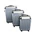 3-tlg. Hartschalen-Kofferset aus Polycarbonat - Trolley Koffer Reisekoffer in SILBER