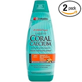 Drinkables  Liquid Coral Calcium, 380 mg, Vanilla, 33 Ounces (Pack of 2)