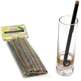 Bamboo Drinking Straws, Set of 12 from amazon.com