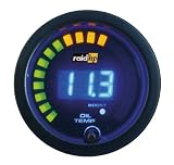 Produkt-Bild: Raid HP 660199 Zusatzinstrument 2in1 Ladedruckanzeige mit &Ouml;ltemperaturanzeige Night Flight Digital Nero