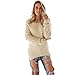 Canserin Women Sweater, Womens Casual Solid Long Sleeve Jumper Sweaters Autumn Winter Fashion Sweater Warm Blouse Sweatshirt Tops 10 Colors Size US 4-10 (M, Beige)