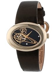 Vivienne Westwood Womens VV014GD Ellipse Swiss Quartz Gold Tone Bezel Watch