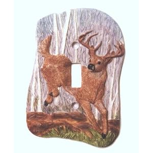 White Tail DEER hunting lodge decor SWITCHPLATE COVER