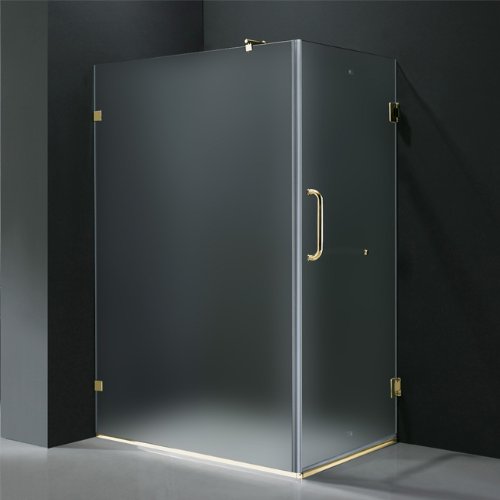 Vigo VG6012PBMT36L 36x48 Frameless Frosted Glass Shower Enclosure Left