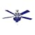 Litex ARD52CHB5C Ardore 52-Inch Remote Control Adaptable Five-Blade Ceiling Fan, Chrome and Blue with Blue Glass Light