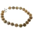 16 inch Picture Jasper and River Stone 16mm Necklace Sterling Silver