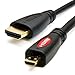 GTMax 6 Feet Gold Plated High Speed Micro HDMI Male to High Speed Standard HDMI Male Cable(2 Pack) For Cisco Flip Video UltraHD 3rd Generation(8GB/2 hr) ; Asus PadFone Station, ASUS PadFone, Transformer TF300 ; BlackBerry PlayBook