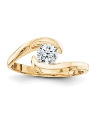 14k Peg Set Solitaire Ring Semi-Mounting, No Center Stone Included