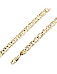 14K Solid Yellow Gold Mariner Chain Necklace 6.8mm (17/64") 20"