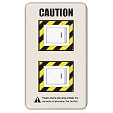スイッチプレート カバー おもしろ CAUTION 2つ穴