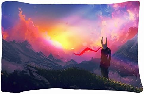 Queen Size Microfiber Peach Decorative PillowCases -Nature Mountains mountains grass dust masks black jocker Nature Mountains