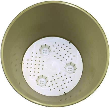 Noah Contemporary 6" Round Indoor Planters | Plastic Flower Pots - Sage Set of 2