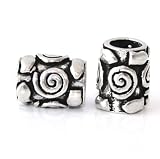 Fully Compatible with Biagi, Pandora, Chamilia, Troll,sterling silver handmade beads,slide-on slide -off silver bead, inside hole diameter is 5mm so it will fit on any high street branded silver bracelet chains