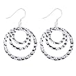 Sterling Silver Triple Hoop Dangle Earrings