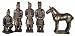 Set Of 5 Qin Dynasty Terracotta Warriors In Miniature LG Brass Color
