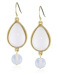Ben-Amun Jewelry "White Opulence" Gold Plated White Tear Drop Earrings