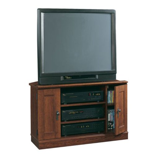 Sauder Planked Cherry Finish Corner TV/VCR Stand