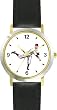 Baseball Pitcher No.2 Baseball Theme - WATCHBUDDY&reg; DELUXE TWO-TONE THEME WATCH - Arabic Numbers - Black Leather Strap-Children's Size-Small ( Boy's Size & Girl's Size )