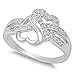Cz Infinity Heart .925 Sterling Silver Ring Sizes 4-12