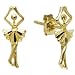 14k Yellow Gold Ballerina Stud Earrings