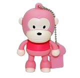 4GB Baby Monkey USB 2.0 High Speed Silicon Flash Memory Drive Disk Stick Pen Support Windows and MacOS Great Gift (4GB PINK)