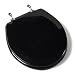 Comfort Seats C1B4R2-90CH Deluxe Molded Wood Toilet Seat with Chrome Hinges, Round, Black
