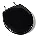 Comfort Seats C3B4R290CH Deluxe Molded Wood Toilet Seat with Chrome Hinges, Round, Black