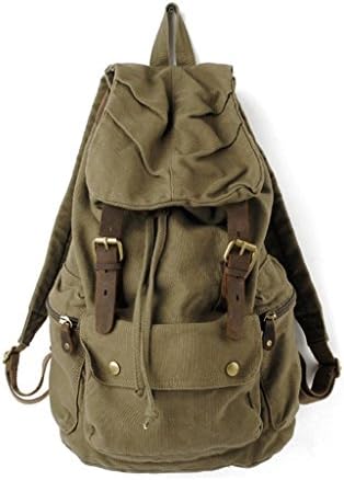 Amastly Casual Canvas Backpack Rucksack Satchel Hiking Bag Bookbag For Travel And Vacation