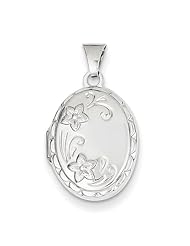 14k White Gold Oval Locket. Metal Wt- 0.75g