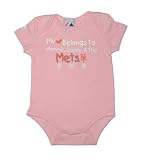 MLB New York Mets Baby / Infant One-Piece Bodysuit / Romper / Onesie - Pink (Size: 12)
