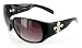 Fleur-de-Lis Luxurious High Fashion Sunglasses Adorned with Swarovski Crystals and Flower Embellishment for Modern, Youthful Women.