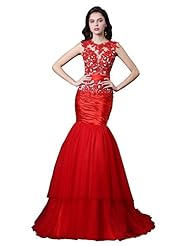 Mermaid Jeweled Satin/Tulle  Dress