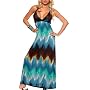 Multi Color Tie Dye Halter Long Maxi Sexy Summer Dress