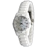 Oniss Women's Swiss Sapphire Ceramic Diamond Watch ON601-L White