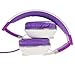 BestGot Headphone with Microphone for Travel Work Running Sport Kids Women Headphones Headset for Music Gaming Premium Mesh Cable Deluxe for iphone and Android Devices White/Purple