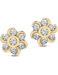 Diamond (0.5 Ct, GH-VVS), 18 Kt Yellow Gold Seven-Stone Diamond Earrings.
