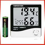 LCD Display Temperature and Humidity Meter with Alarm Clock Hygrometer