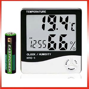 LCD Display Temperature and Humidity Meter with Alarm Clock Hygrometer by