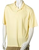 PGA Tour Men's Short Sleeve Poly Performance Golf Solid Shirt, Soft Yellow, X-Large