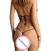 Wild Life Women's Cotton Lace-Up Bikini Low-Waisted Thong Panty Sexy Bra