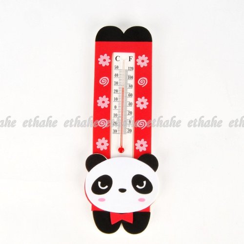 Panda Foam Outdoor Indoor Room Thermometer Red