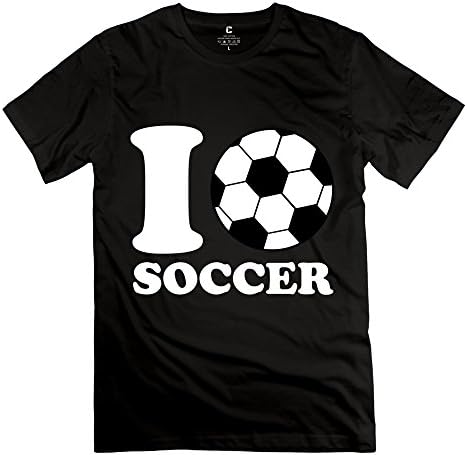 Tianbang Funny I Love Soccer Men's T Shirt Size XXL Black